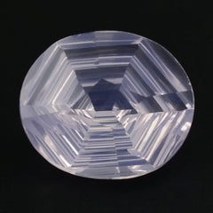 LAVENDER MOON QUARTZ SWIRL CUT HEXAGON CONCAVE OVAL 14X12MM 6.00 Cts.