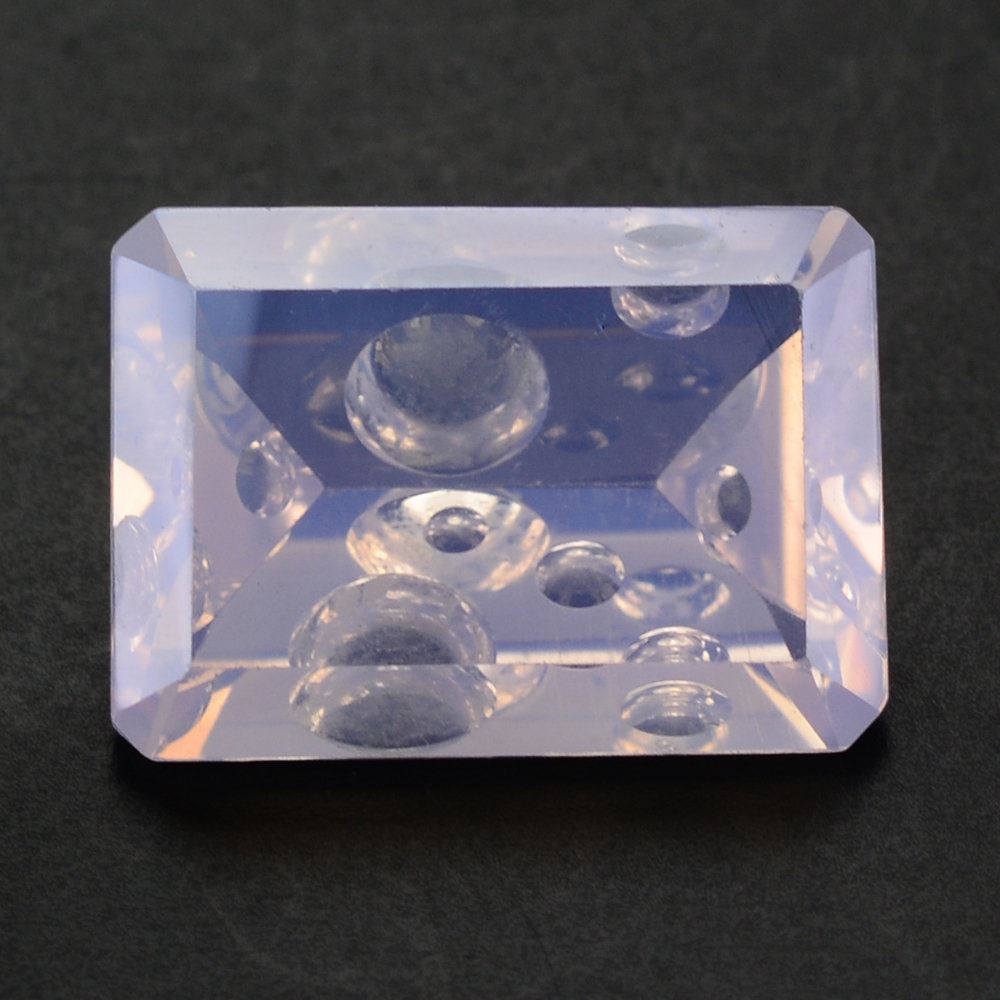 LAVENDER MOON QUARTZ SUPPER BUBBLE OCTAGON 14X10MM 5.70 Cts.