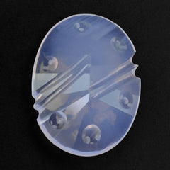 LAVENDER MOON QUARTZ FLAT BUFFTOP SUPPER BUBBLE OVAL 20X15MM 11.35 Cts.