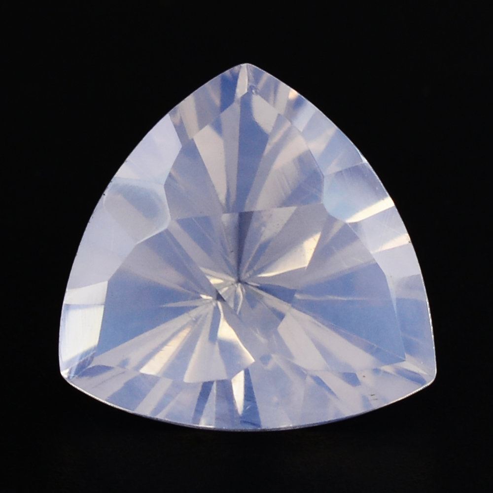 LAVENDER MOON QUARTZ TRIANGLE TOP DIAMOND CUT BACK TRILLION 10MM 2.94 Cts.