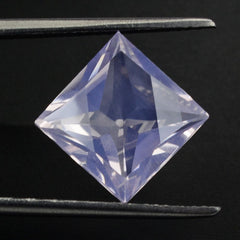 LAVENDER MOON QUARTZ STEP ON TOP PRINCESS BACK SQUARE 10MM 4.54 Cts.