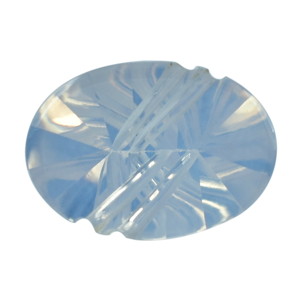 LEVANDOR MOON QUARTZ FLAT BUFFTOP LIGHTNING OVAL 14X10MM 4.70 Cts.