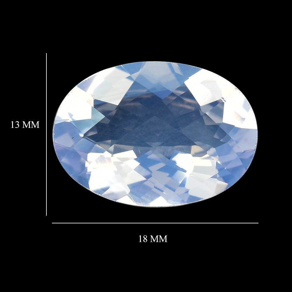LAVENDER MOON QUARTZ CHECKER CUT OVAL 18X13MM 9.50 Cts.