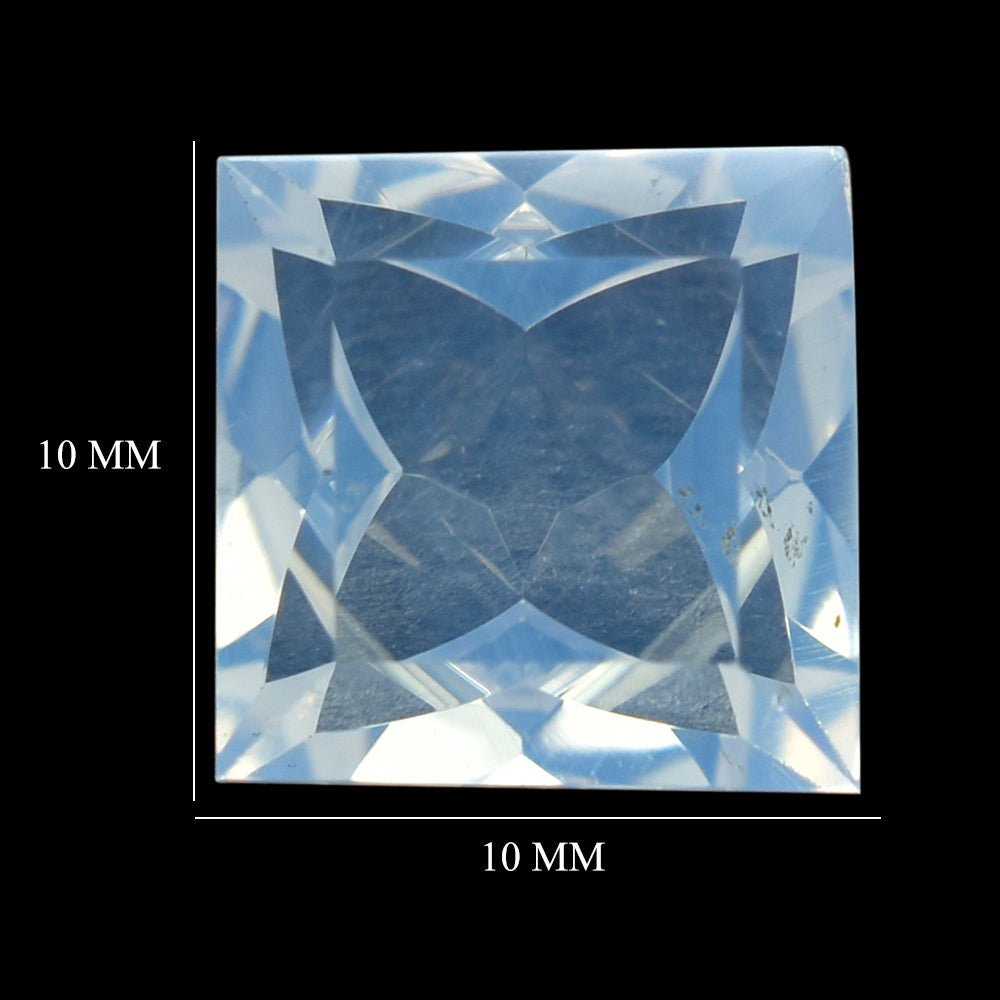 LAVENDER MOON QUARTZ CONCAVE FLOWER CUT BACK SQUARE 10MM 4.42 Cts.