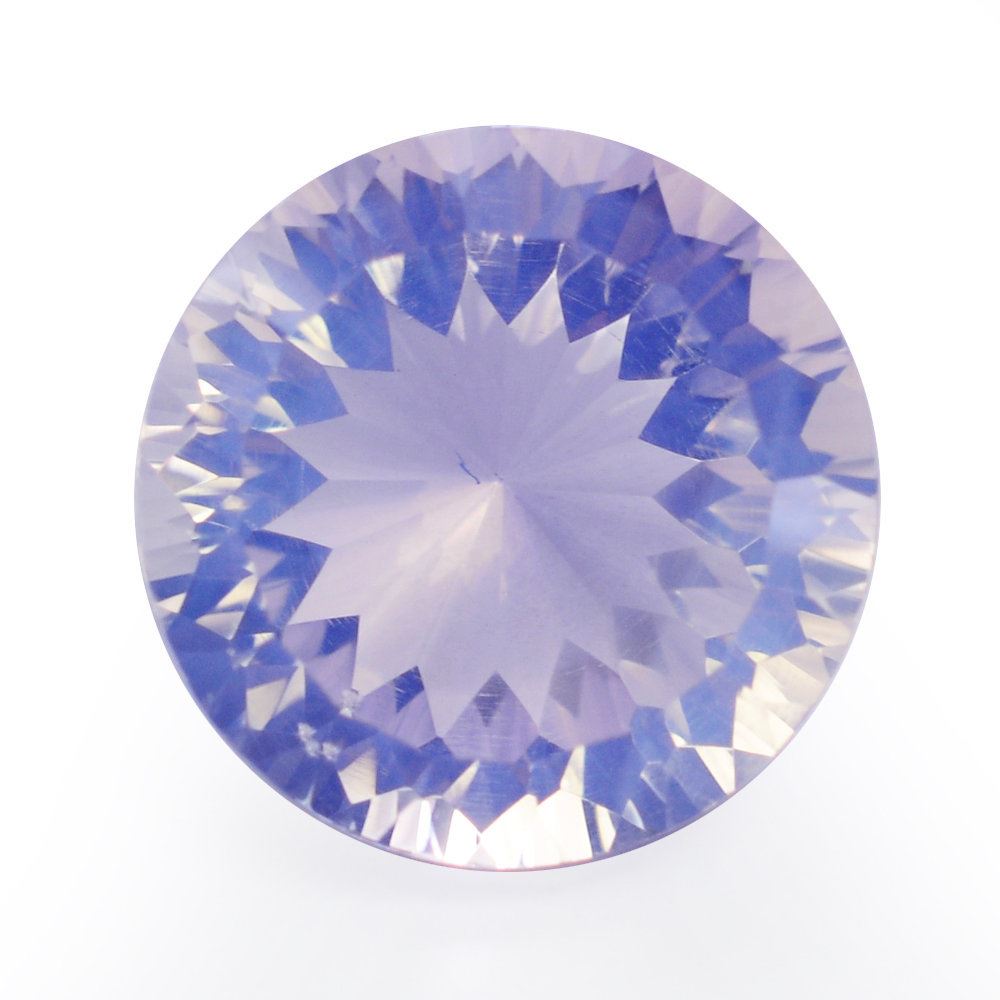 LAVENDER MOON QUARTZ CONCAVE CUT ROUND (DES#45) 12MM 5.5 Cts.