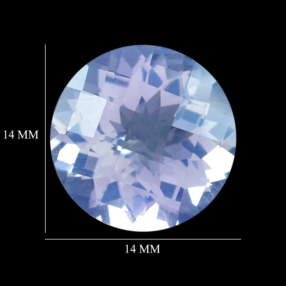 LAVENDER MOON QUARTZ CHECKER CUT ROUND 14MM 9.00 Cts.