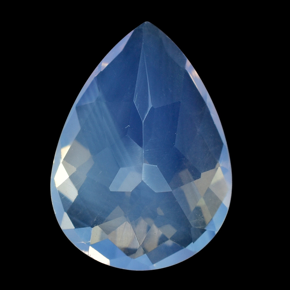 LAVENDER MOON QUARTZ CHECKER CUT PEAR 16X12MM 6.45 Cts.