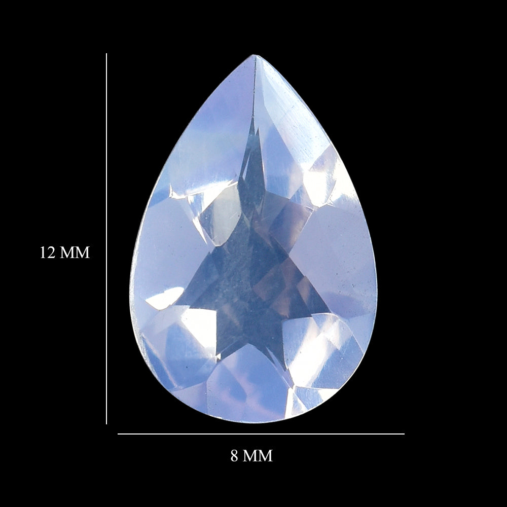 LAVENDER MOON QUARTZ CHECKER CUT PEAR 12X8MM 2.30 Cts.