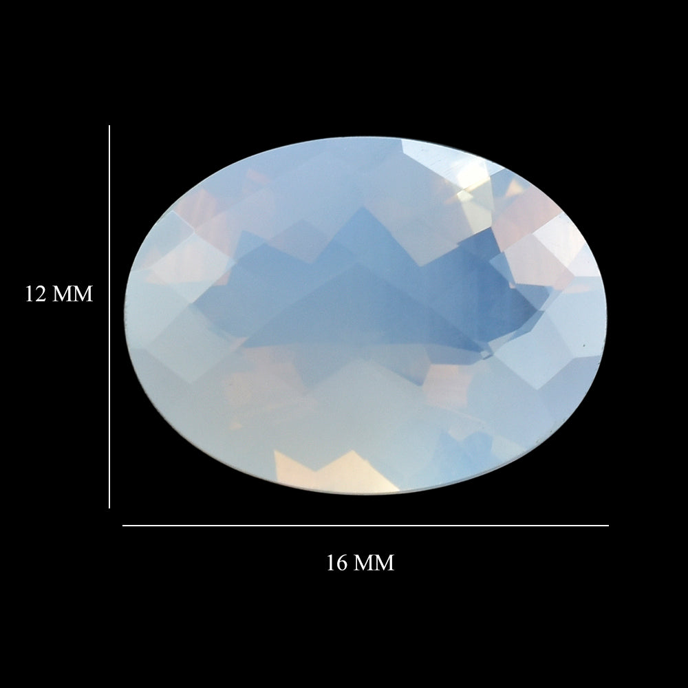 LAVENDER MOON QUARTZ CHECKER CUT OVAL 16X12MM 8.00 Cts.