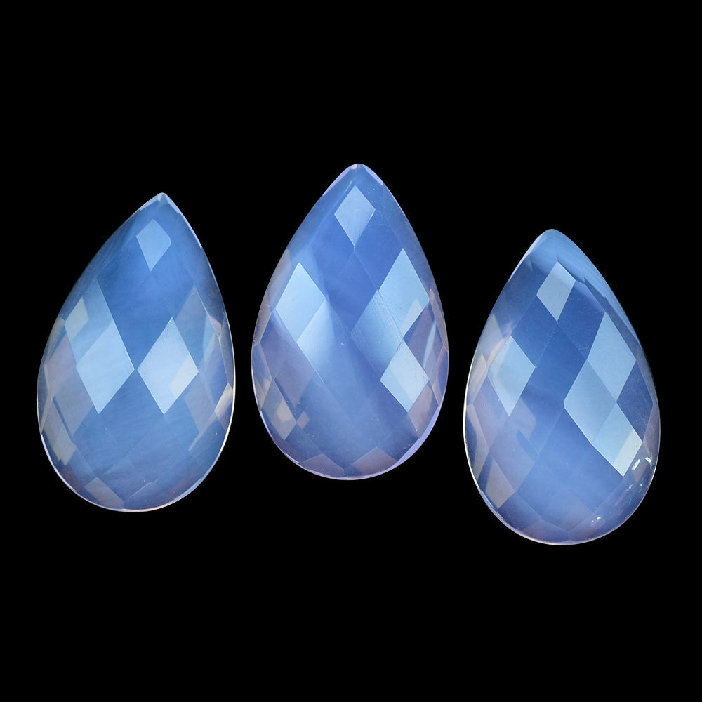 LAVENDER MOON QUARTZ CHECKER PEAR CAB 18X11MM  7.79 Cts.