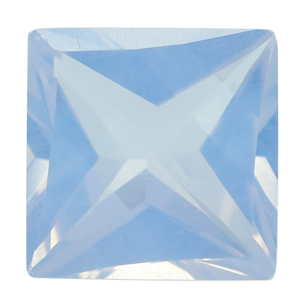 LAVENDER MOON QUARTZ FANCY CUT TABLE WITH PRINCESS CUT BACK SQUARE 10MM  3.94 Cts.