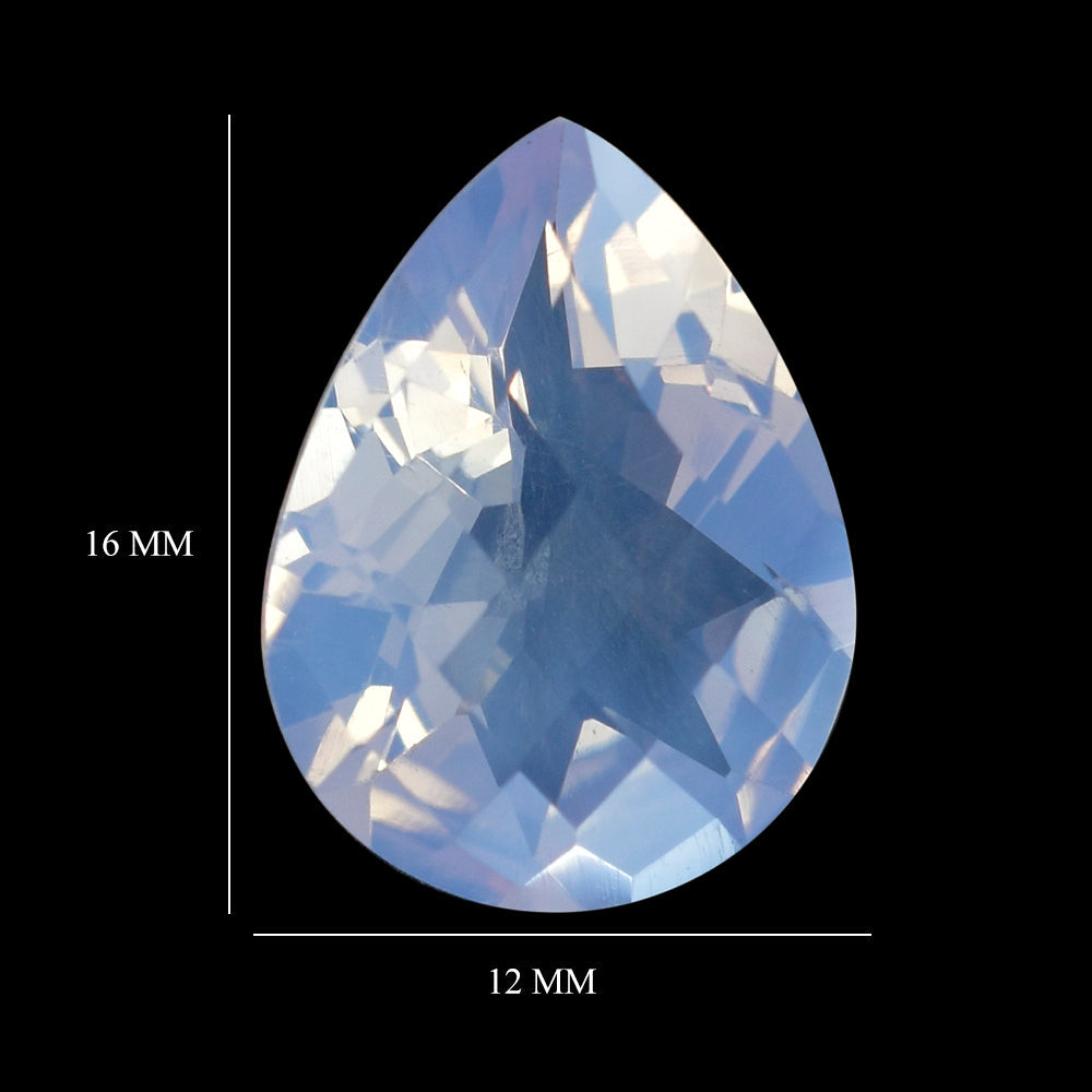 LAVENDER MOON QUARTZ CHECKER CUT PEAR 16X12MM 6.29 Cts.