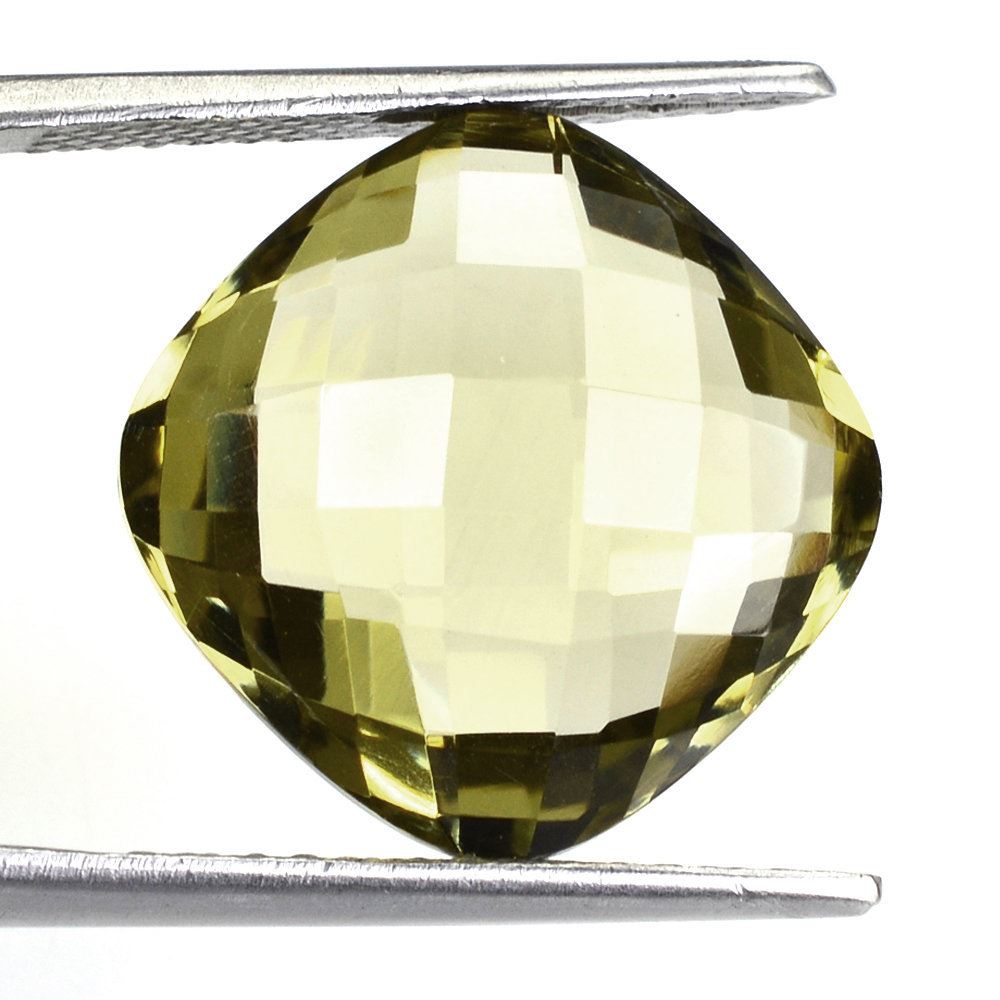 LEMON QUARTZ BRIOLETTE CUSHION 16MM 13.85 Cts.