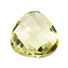LEMON QUARTZ BRIOLETTE HEART (HALF DRILL) (GREEN GOLD) 10MM 3.30 Cts.