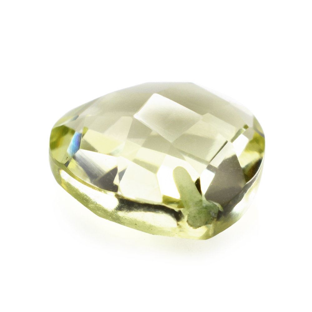 LEMON QUARTZ BRIOLETTE HEART (HALF DRILL) (GREEN GOLD) 10MM 3.30 Cts.