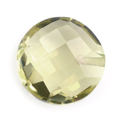 LEMON QUARTZ BRIOLETTE ROUND (HALF DRILL) (GREEN GOLD) 10MM 3.60 Cts.