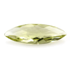 LEMON QUARTZ CHECKER CUT MARQUISE (GREEN GOLD) 25X8MM 5.23 Cts.