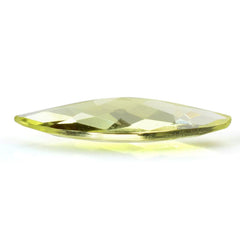 LEMON QUARTZ CHECKER CUT MARQUISE (GREEN GOLD) 25X8MM 5.23 Cts.