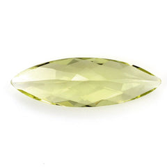 LEMON QUARTZ CHECKER CUT MARQUISE (GREEN GOLD) 25X8MM 5.23 Cts.