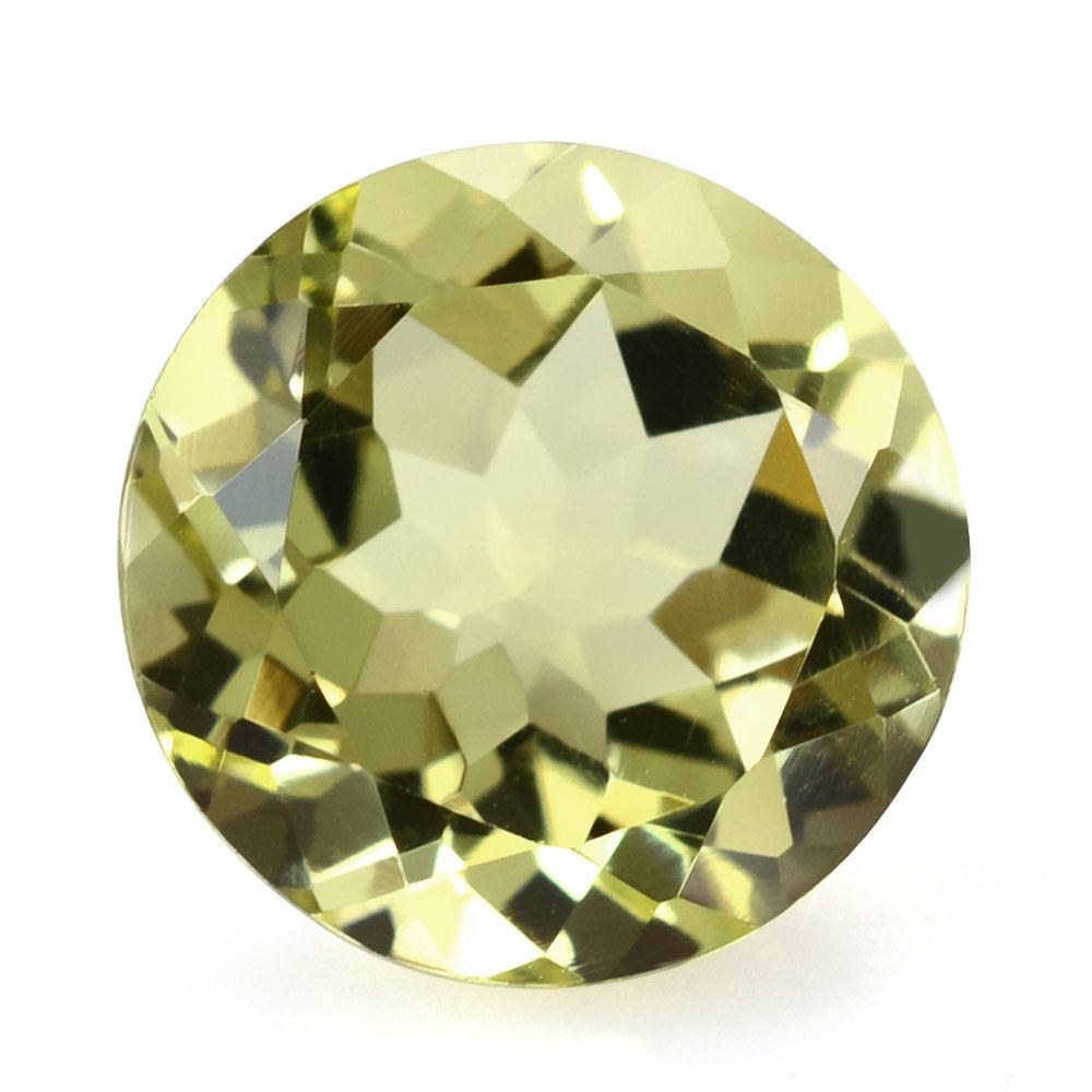 LEMON QUARTZ CUT ROUND (GREEN GOLD) 10MM 3.39 Cts.