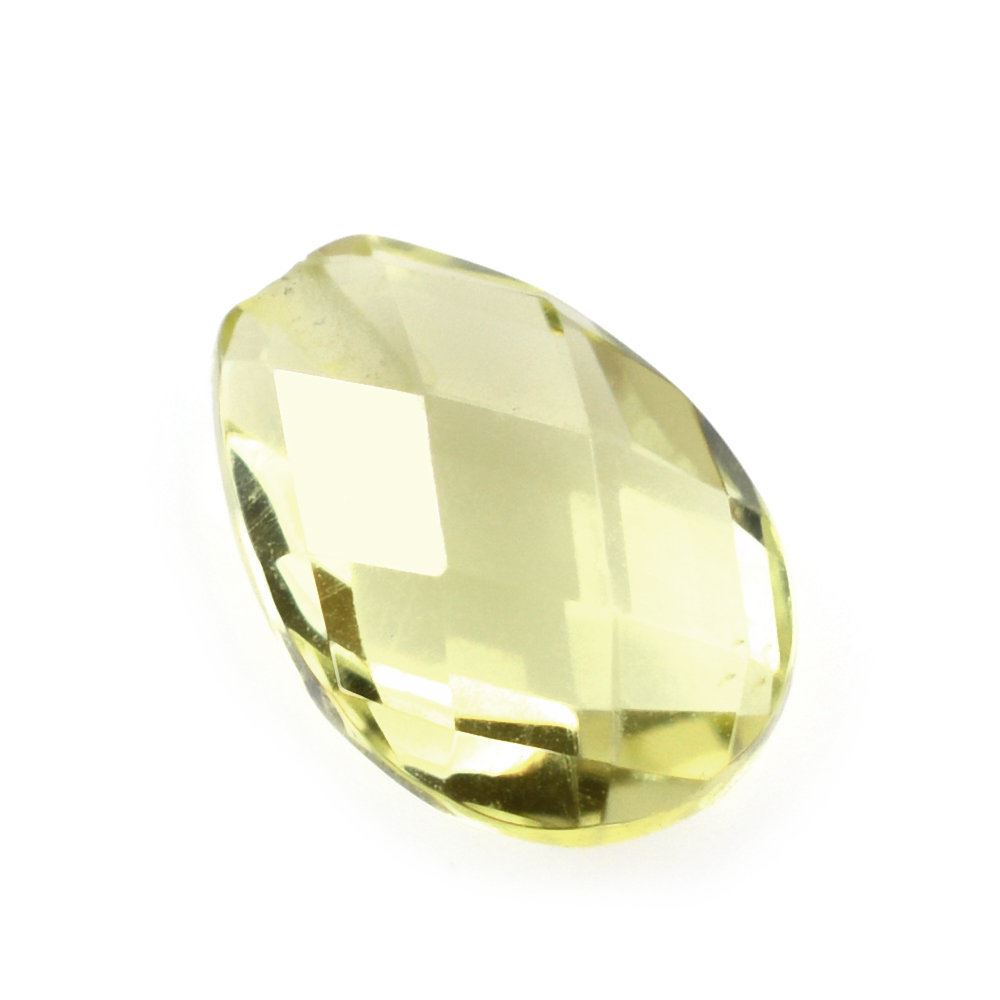 LEMON QUARTZ BRIOLETTE PEAR (HALF DRILL) (GREEN GOLD) 7X5MM 0.75 Cts.