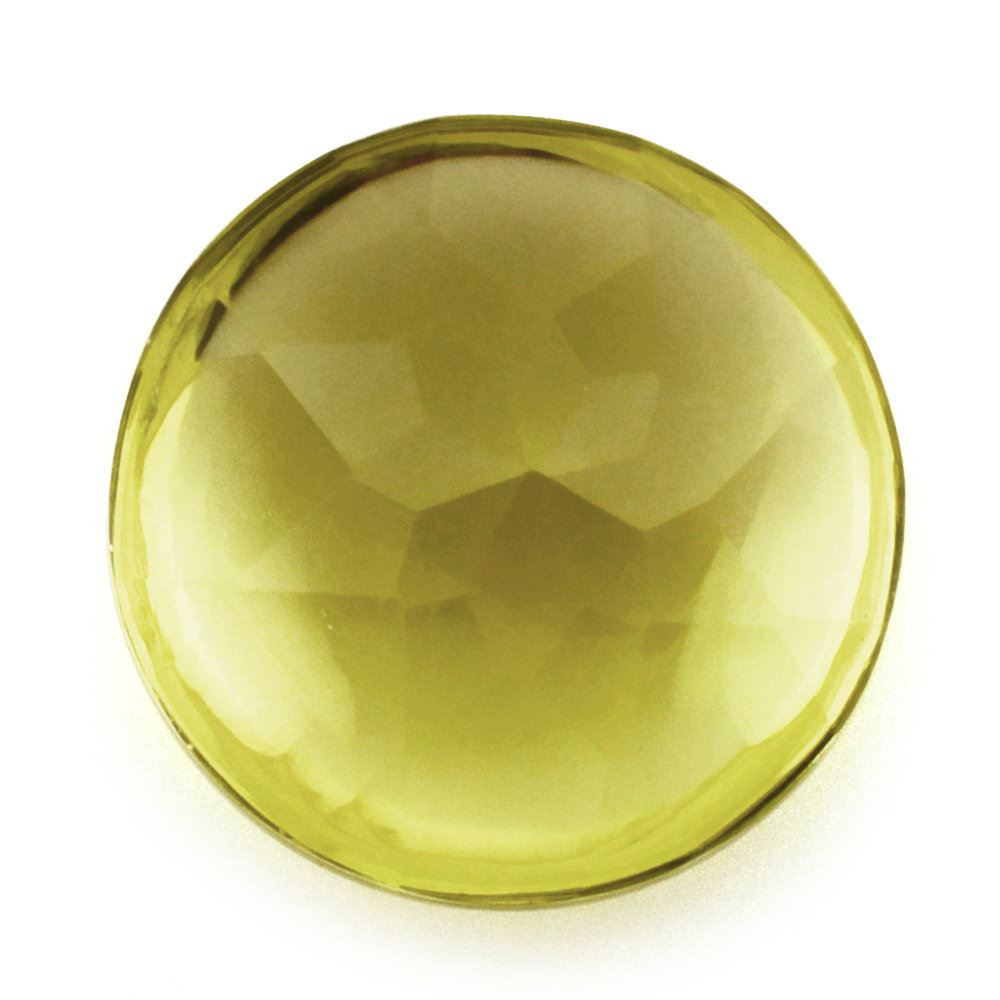 LEMON QUARTZ BUFFTOP ROUND (GREEN GOLD) 10MM 3.62 Cts.