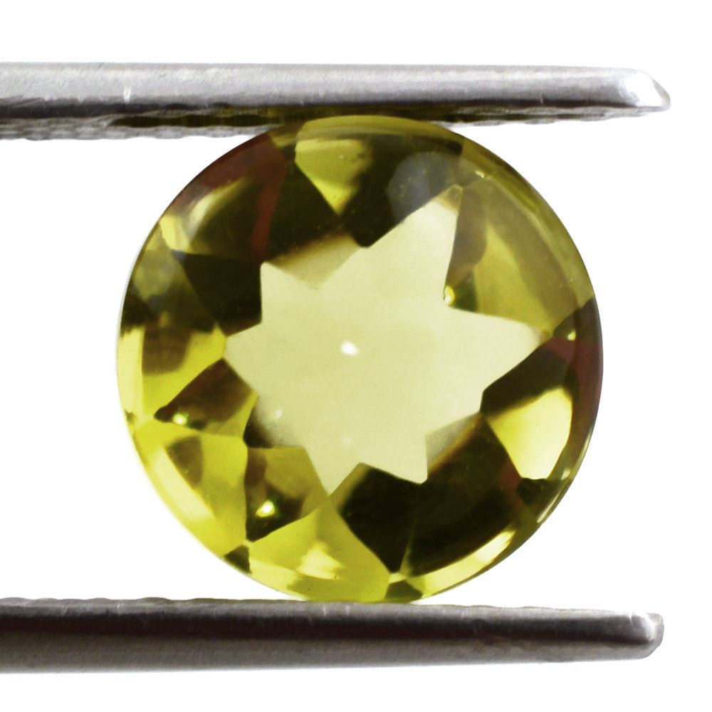 LEMON QUARTZ BUFFTOP ROUND (GREEN GOLD) 10MM 3.62 Cts.