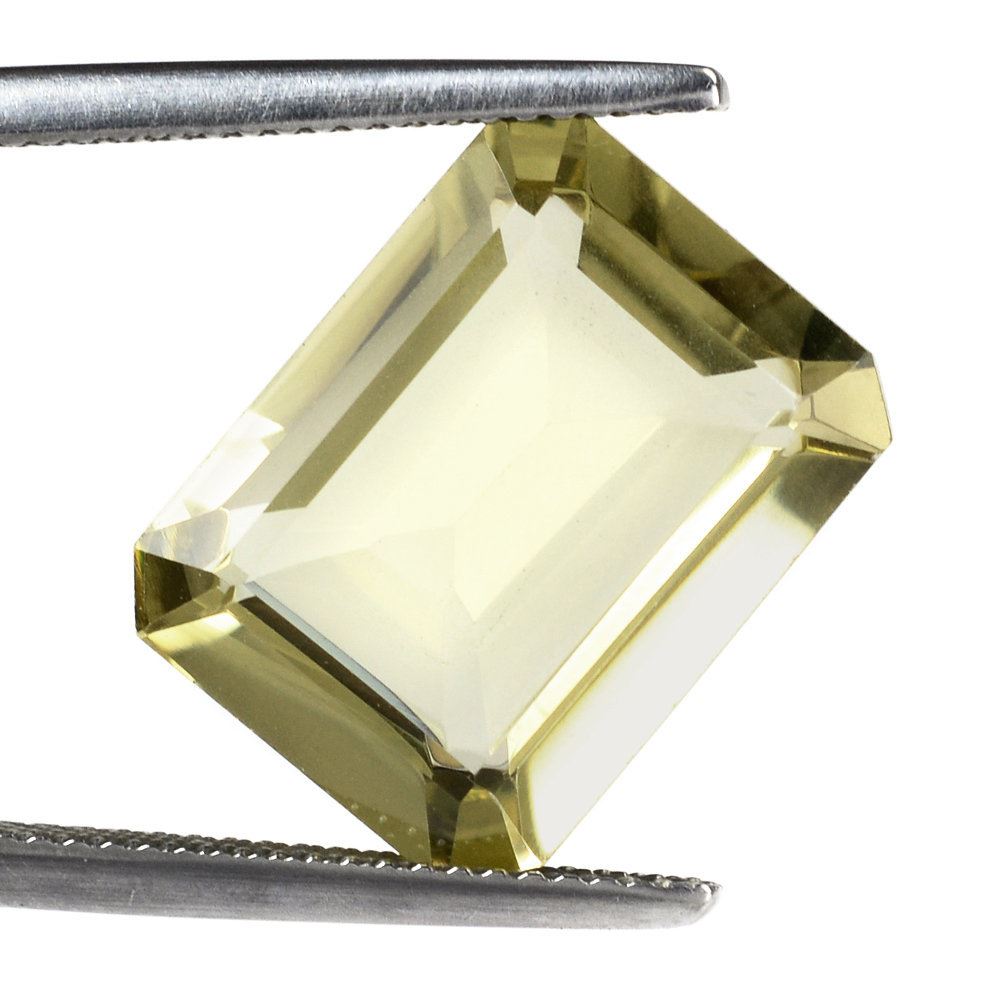 LEMON QUARTZ CUT OCTAGON (GREEN GOLD) 16X12MM 9.30 Cts.