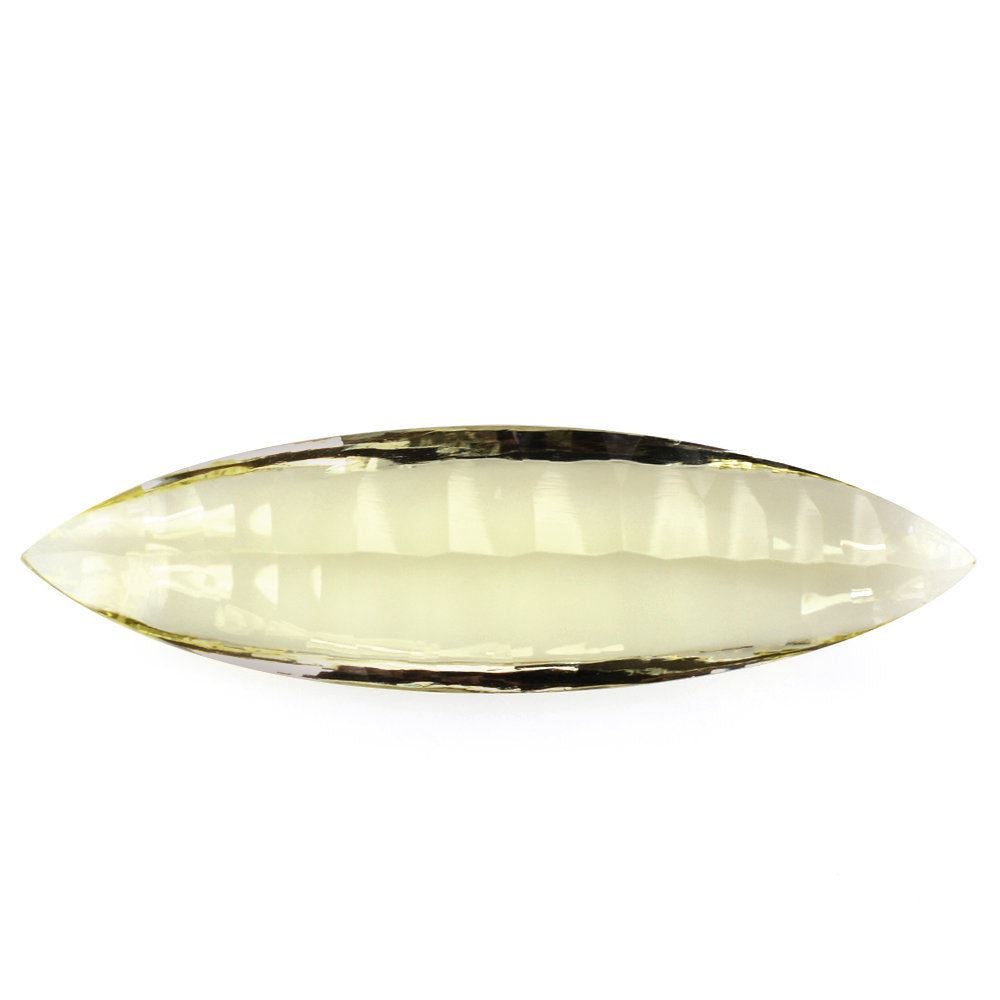 LEMON QUARTZ BUFFTOP CONCAVE MARQUISE (GREEN GOLD) 36X10MM 12.67 Cts.