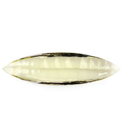 LEMON QUARTZ BUFFTOP CONCAVE MARQUISE (GREEN GOLD) 36X10MM 12.67 Cts.