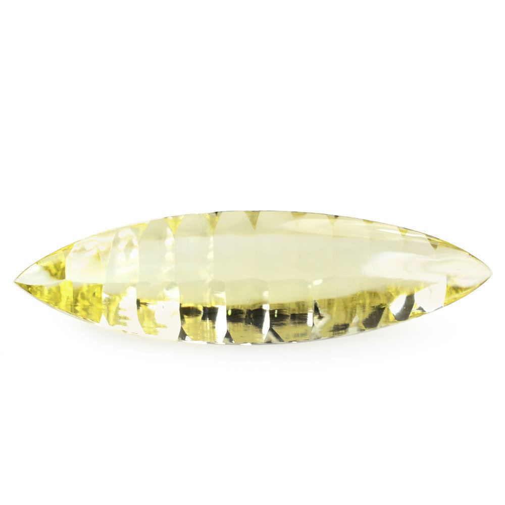 LEMON QUARTZ BUFFTOP CONCAVE MARQUISE (GREEN GOLD) 36X10MM 12.67 Cts.