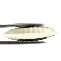 LEMON QUARTZ BUFFTOP CONCAVE MARQUISE (GREEN GOLD) 36X10MM 12.67 Cts.