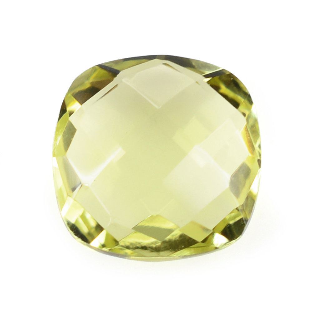 LEMON QUARTZ BRIOLETTE CUSHION (GREEN GOLD) 8MM 1.78 Cts.