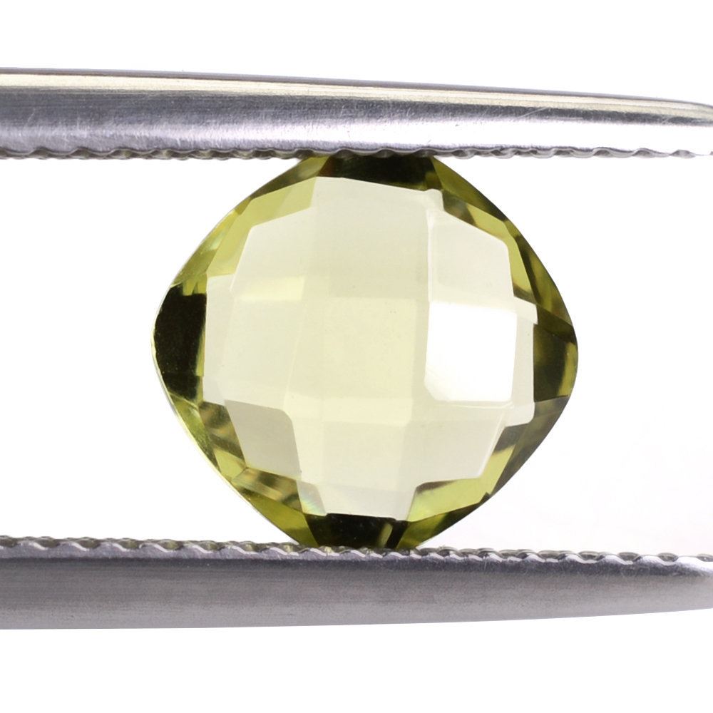 LEMON QUARTZ BRIOLETTE CUSHION (GREEN GOLD) 8MM 1.78 Cts.