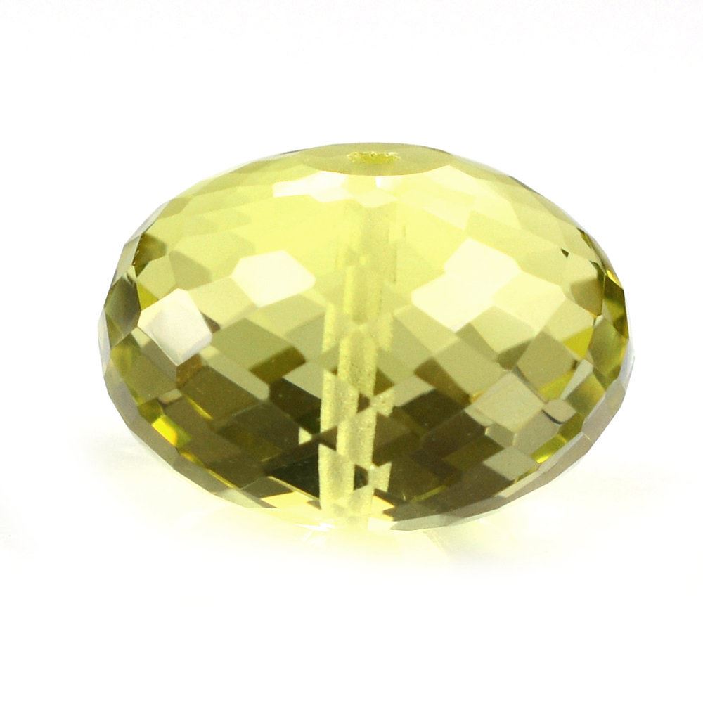 LEMON QUARTZ FACETED ROUNDEL (FULL DRILL) (GREEN GOLD) 11MM 6.80 Cts.