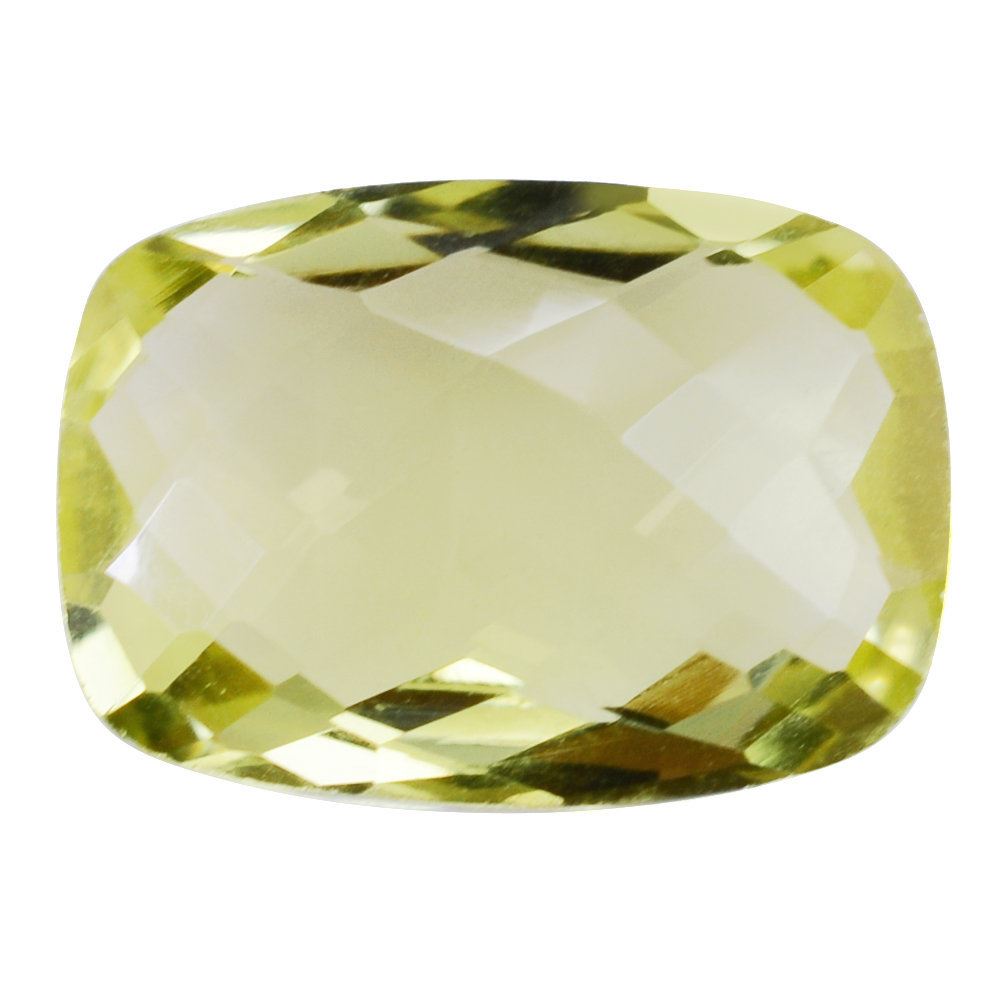 LEMON QUARTZ BRIOLETTE CUSHION (GREEN GOLD) 14X10MM 5.21 Cts.