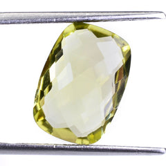 LEMON QUARTZ BRIOLETTE CUSHION (GREEN GOLD) 14X10MM 5.21 Cts.