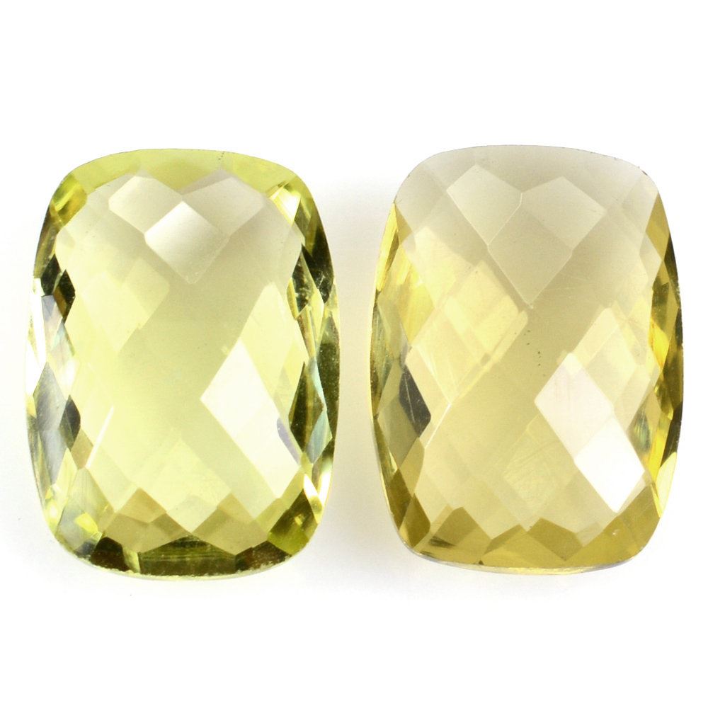 LEMON QUARTZ BRIOLETTE CUSHION (GREEN GOLD) 14X10MM 5.21 Cts.