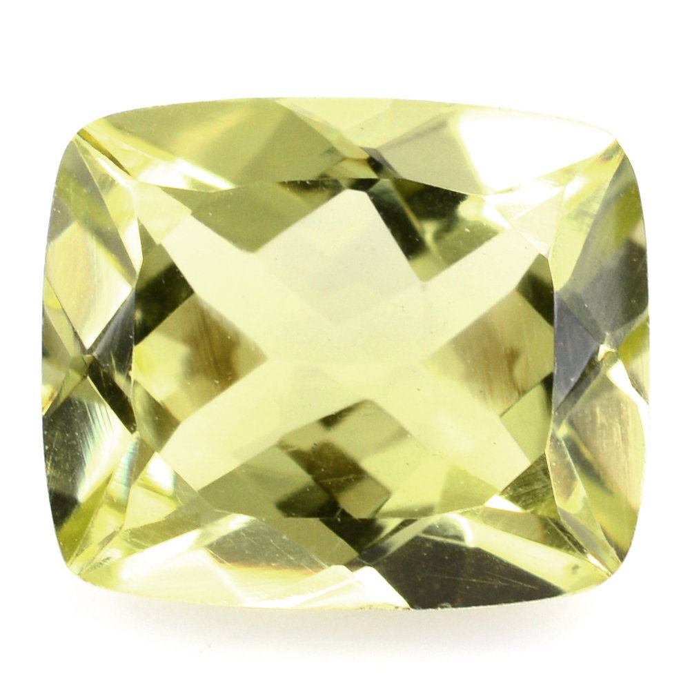 LEMON QUARTZ CUT CUSHION (GREEN GOLD) 12X10MM 5.45 Cts.
