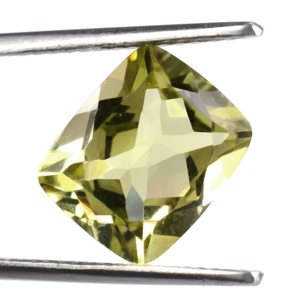 LEMON QUARTZ CUT CUSHION (GREEN GOLD) 12X10MM 5.45 Cts.