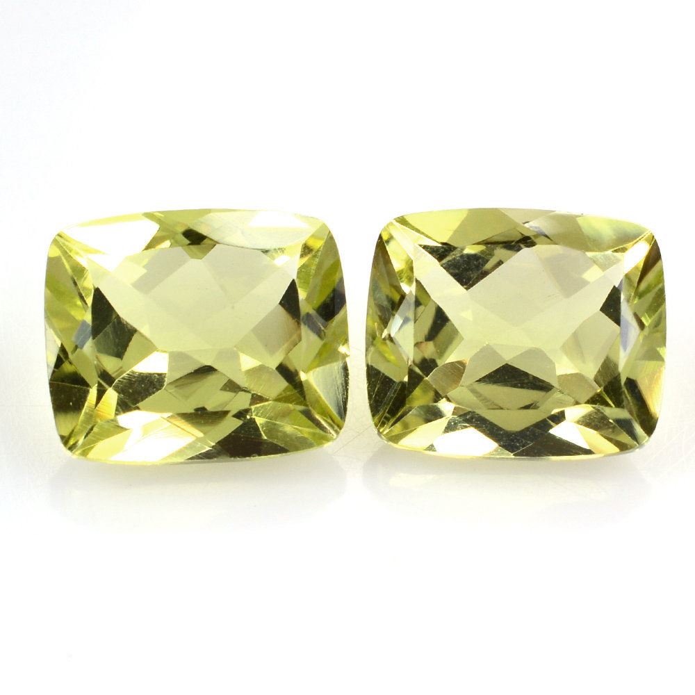LEMON QUARTZ CUT CUSHION (GREEN GOLD) 12X10MM 5.45 Cts.