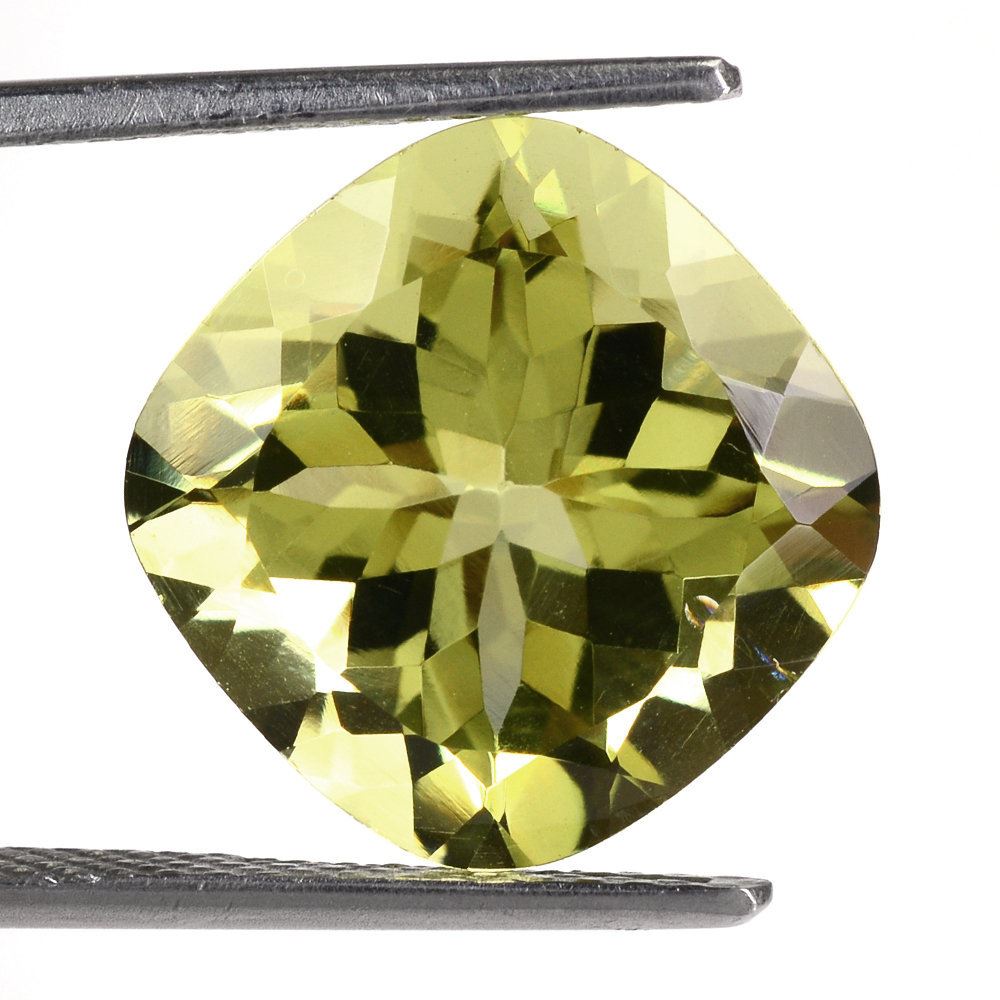 LEMON QUARTZ CUT CUSHION (GREEN GOLD) 14MM 9.90 Cts.