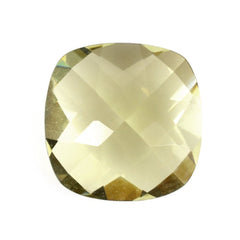 LEMON QUARTZ CHECKER CUT CUSHION (GREEN GOLD) 9MM 2.95 Cts.