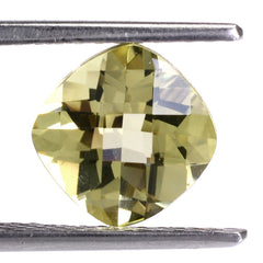 LEMON QUARTZ CHECKER CUT CUSHION (GREEN GOLD) 9MM 2.95 Cts.