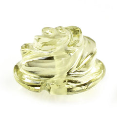 LEMON QUARTZ CARVED FLOWER (HALF DRILL) (GREEN GOLD) 11MM 5.33 Cts.