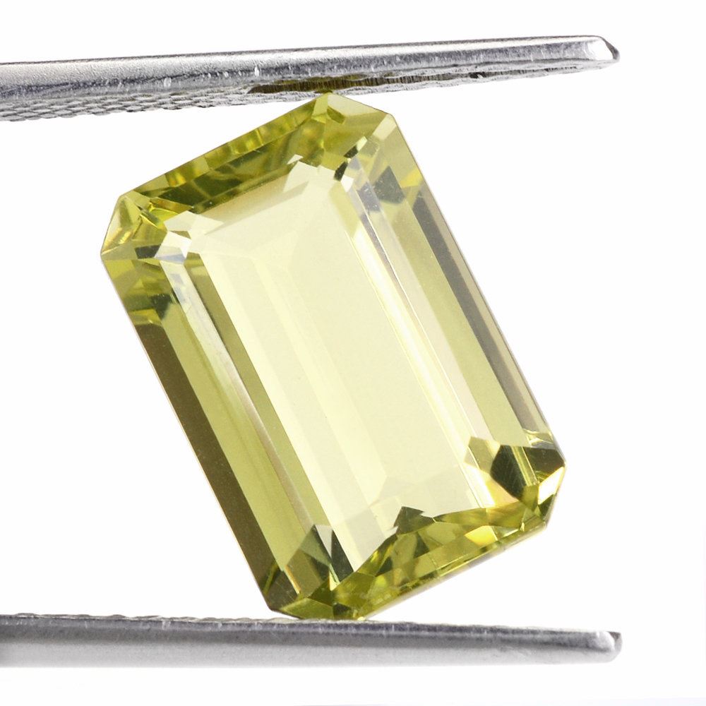 LEMON QUARTZ CUT OCTAGON (GREEN GOLD) 15X10MM 7.30 Cts.
