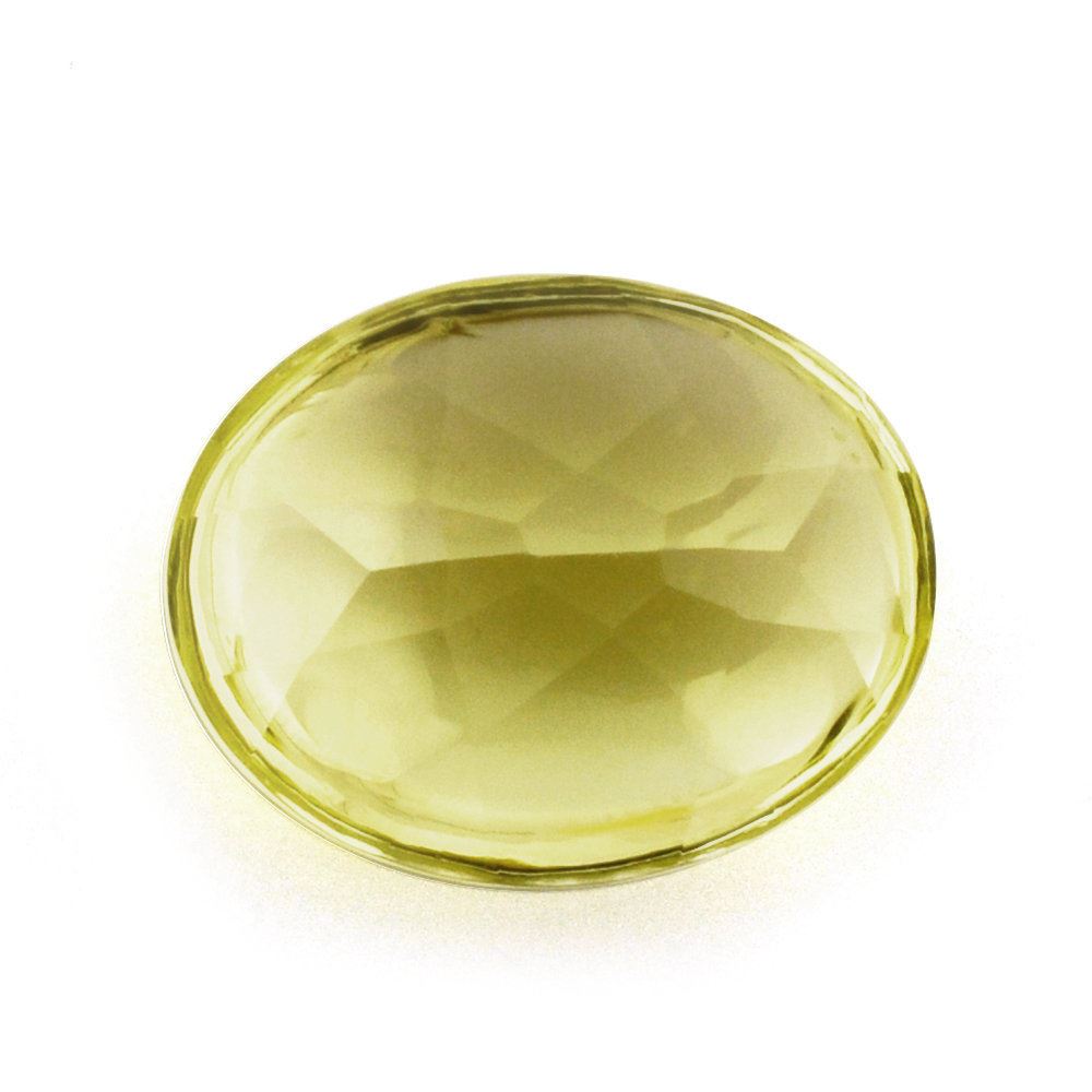 LEMON QUARTZ BUFFTOP OVAL (GREEN GOLD) 10X8MM 2.85 Cts.