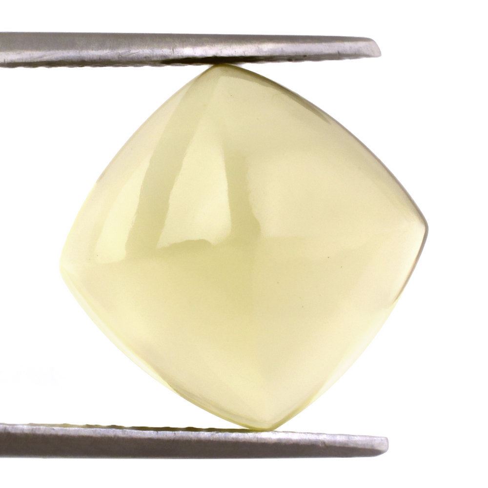 LEMON QUARTZ PYRAMID CUSHION CAB (GREEN GOLD) 14MM 12.55 Cts.