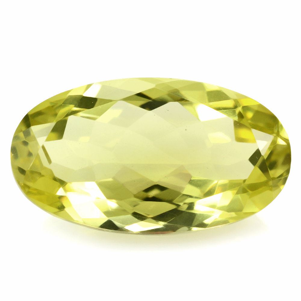 LEMON QUARTZ CUT OVAL (GREEN GOLD) 22X12.50MM 14.80 Cts.