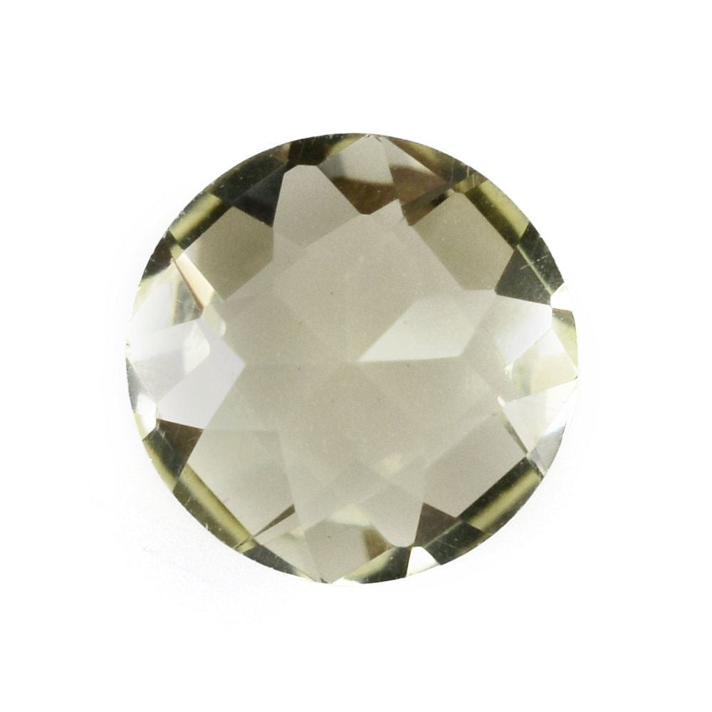 LEMON QUARTZ CHECKER CUT ROUND (GREEN GOLD) 6MM 0.85 Cts.
